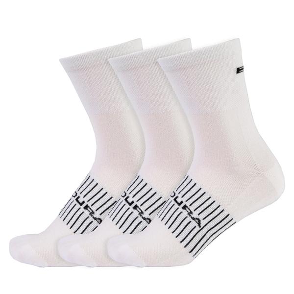 endura COOLMAX® Stripe Socks Triple Pack - White
