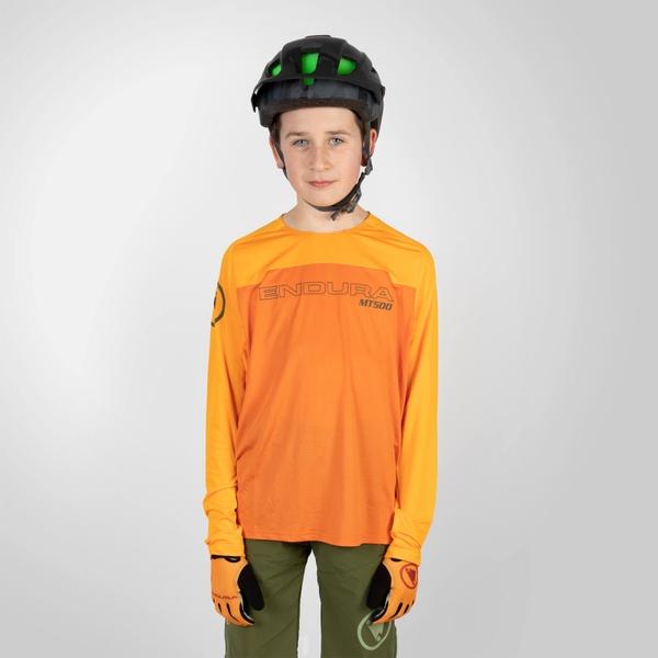 endura Kid's MT500 Burner L/S Jersey - Tangerine