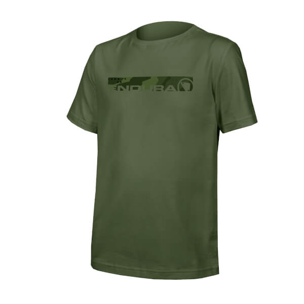 endura Kid's One Clan Organic Tee Camo - Olive Green