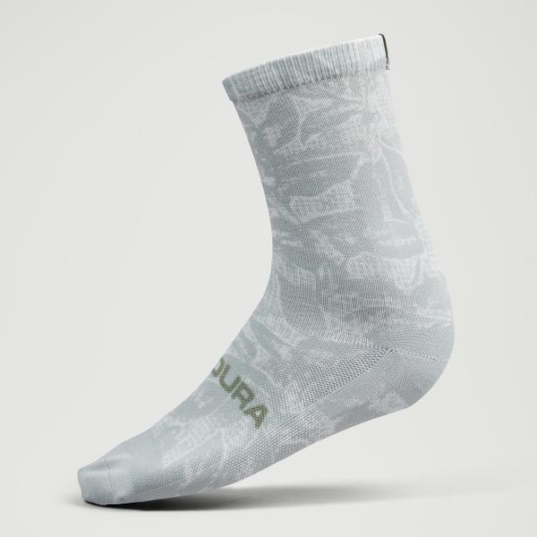endura Ltd Grid Floral Print Socks - Machair Green