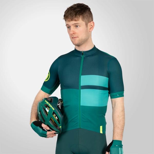 endura Men's FS260 Print S/S Jersey - Emerald Green