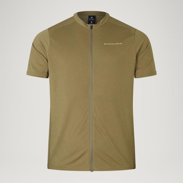 endura Men's Loop S/S Zipped Jersey - Tweed Green