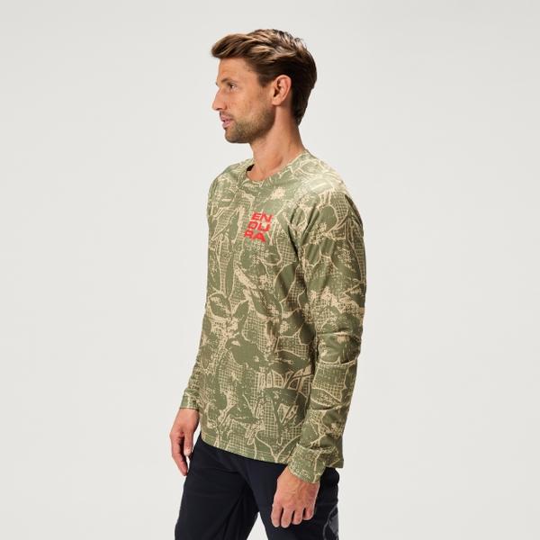 Endura Men's Ltd Grid Floral L/S Tee - Tweed Green