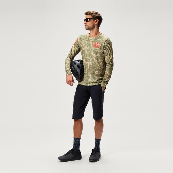 Endura Men's Ltd Grid Floral L/S Tee - Tweed Green