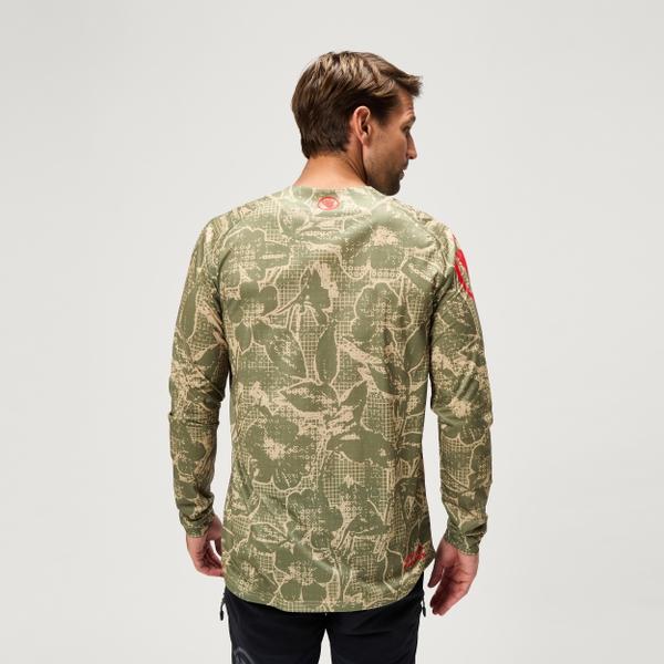 Endura Men's Ltd Grid Floral L/S Tee - Tweed Green