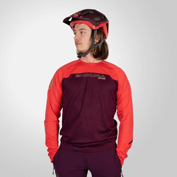 endura Men's MT500 Burner L/S Jersey - Aubergine