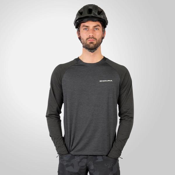endura Men's SingleTrack L/S Jersey - Pewter Grey