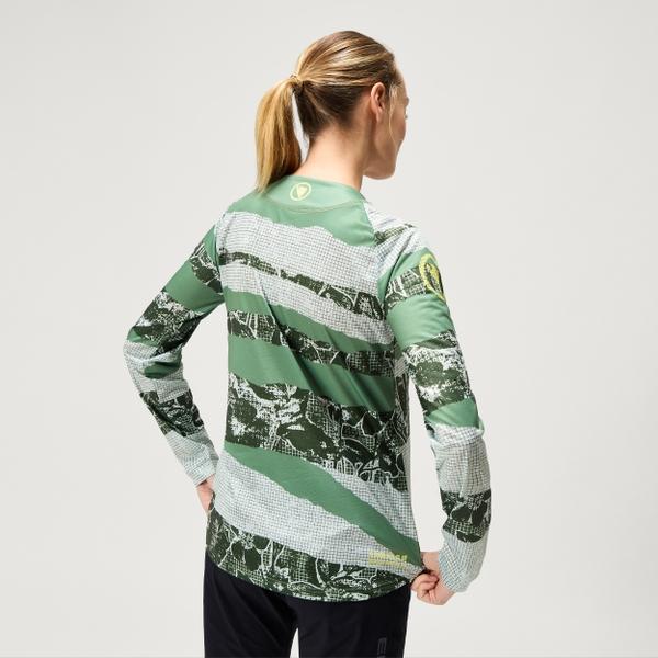 Endura Women's Ltd Patchwork L/S Tee - Machair Green