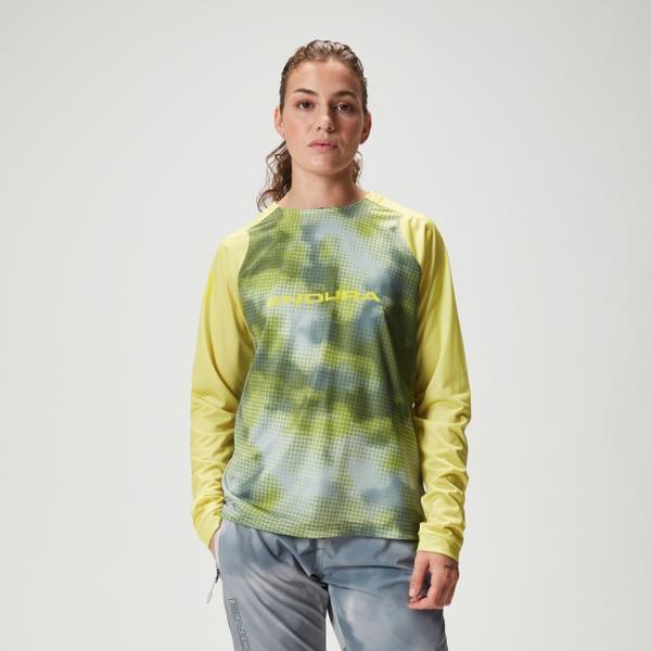 endura Women's Ltd Pixel Cloud L/S Tee - Sulphur
