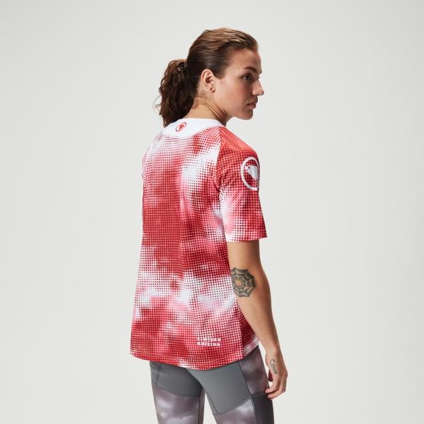 Endura Women's Ltd Pixel Cloud S/S Tee - Pomegranate