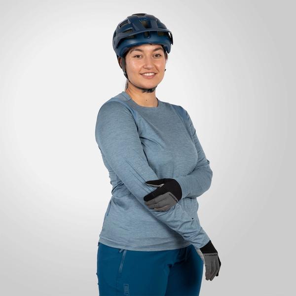 Endura Women's SingleTrack L/S Jersey - Blue Steel