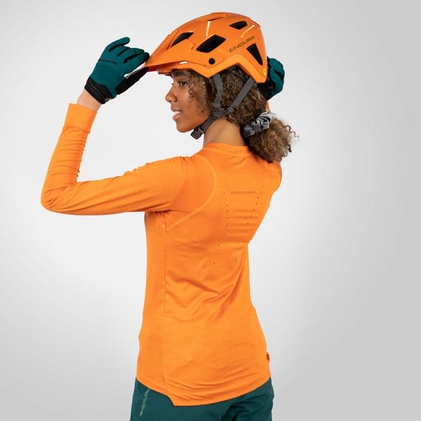 Endura Women's SingleTrack L/S Jersey - Mango