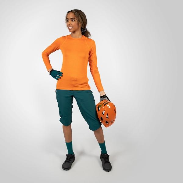 Endura Women's SingleTrack L/S Jersey - Mango
