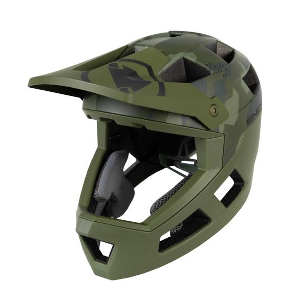 endura Kids SingleTrack Full Face Helmet - Olive Green