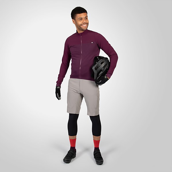 Endura Men's GV500 Merino Blend L/S Jersey - Aubergine