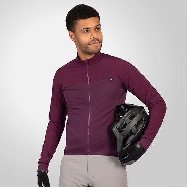 endura Men's GV500 Merino Blend L/S Jersey - Aubergine