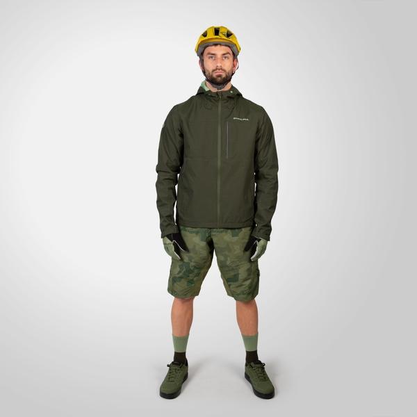 Endura Men's Hummvee Waterproof Hooded Jacket - Bottle Green