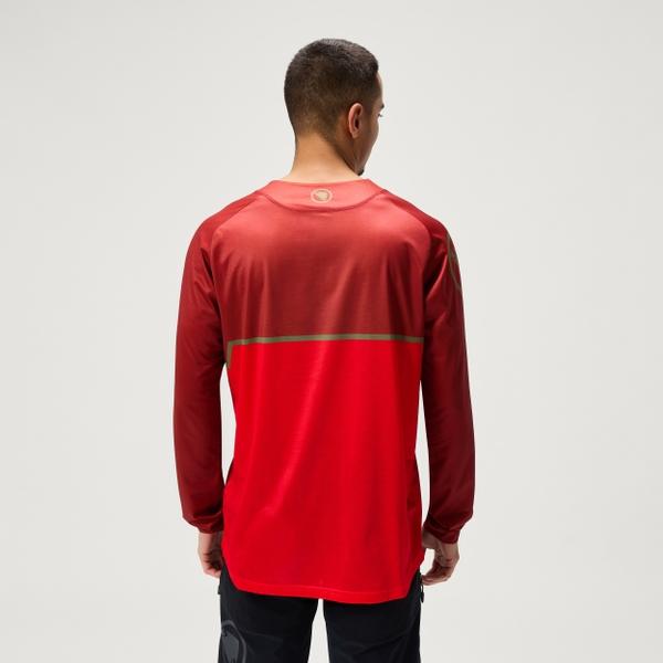 Endura Men's SingleTrack Core Print L/S Tee - Flame Red