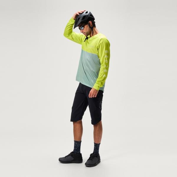 Endura Men's SingleTrack Core Print L/S Tee - Lime Green