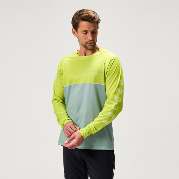 endura Men's SingleTrack Core Print L/S Tee - Lime Green