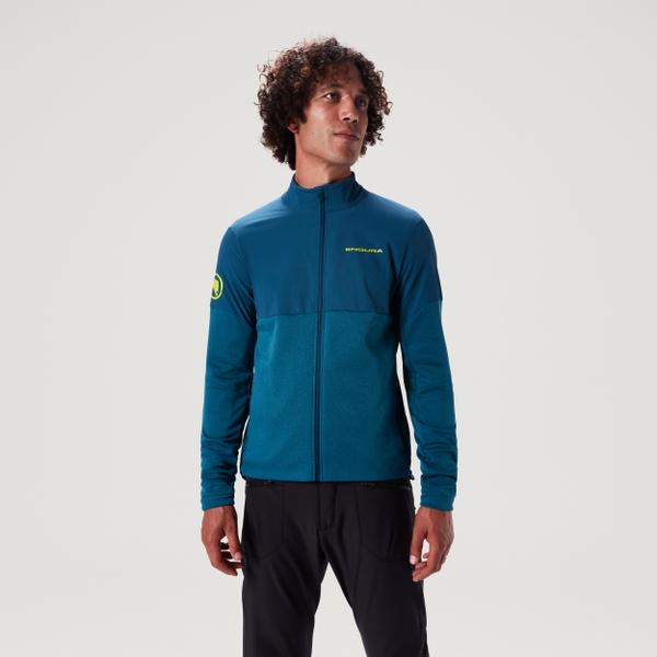 endura Men's SingleTrack Thermal Full Zip - Barra Blue