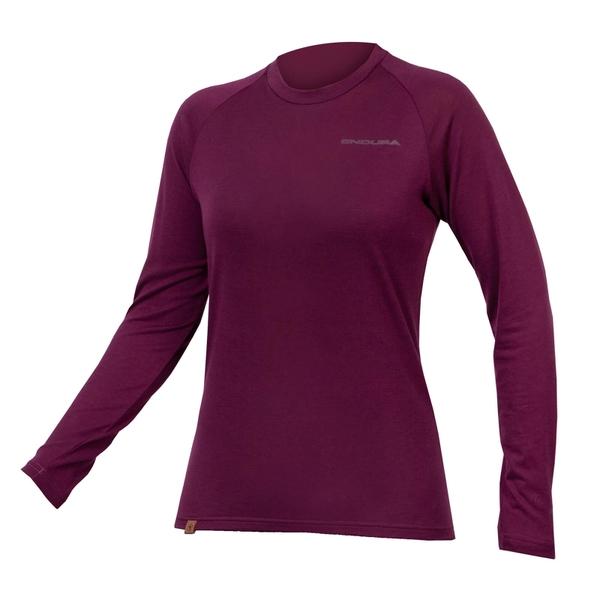 endura Women's Baabaa Blend L/S Base Layer - Aubergine