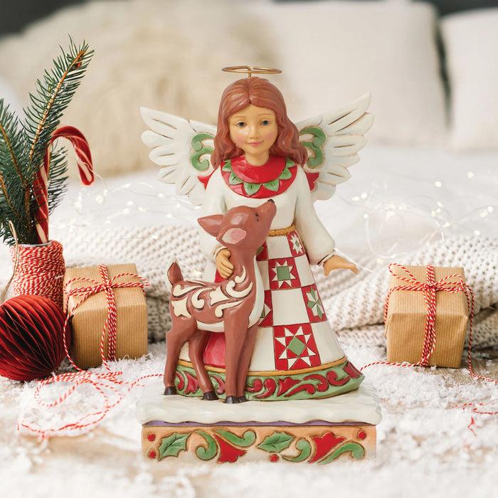 Endura Angel With Deer Figurine