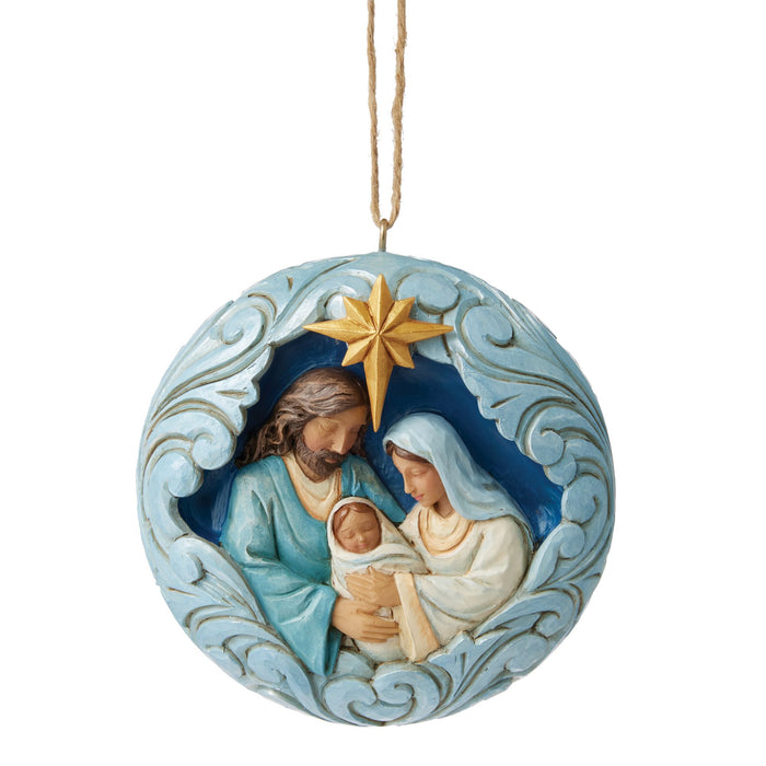 endura Blue & Gold Holy Family Orn