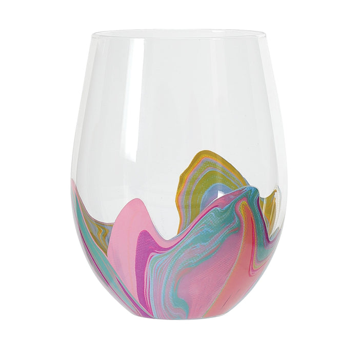 endura Blue Groove Wine Glass