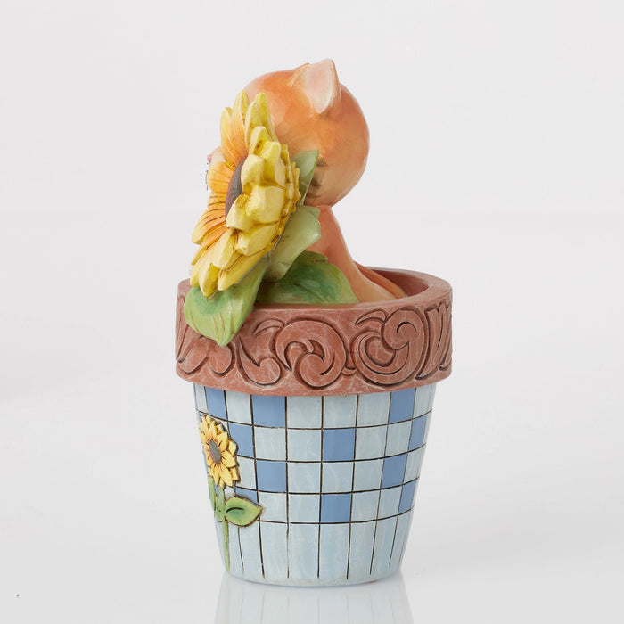 Endura Cat In Flowerpot Figurine