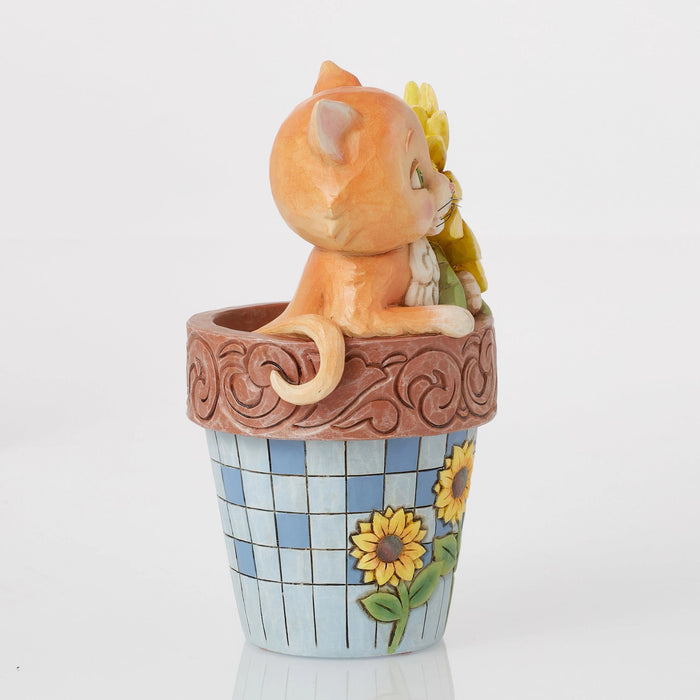 Endura Cat In Flowerpot Figurine