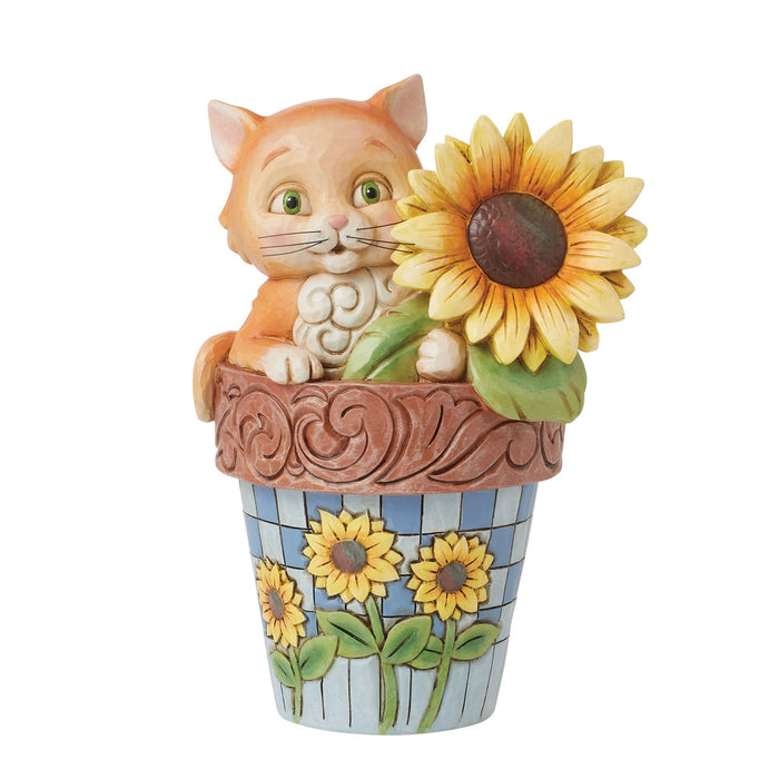 endura Cat in Flowerpot Figurine