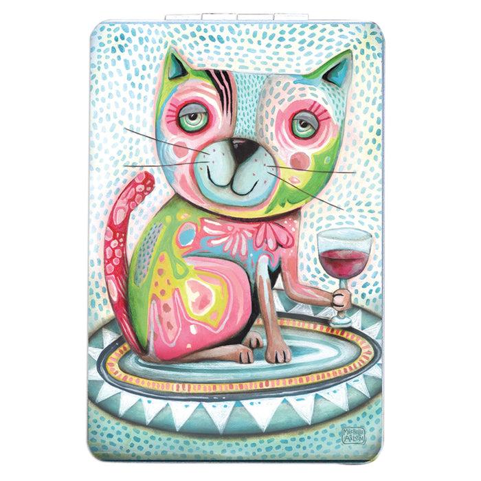 endura Cat Wine Compact Mirror
