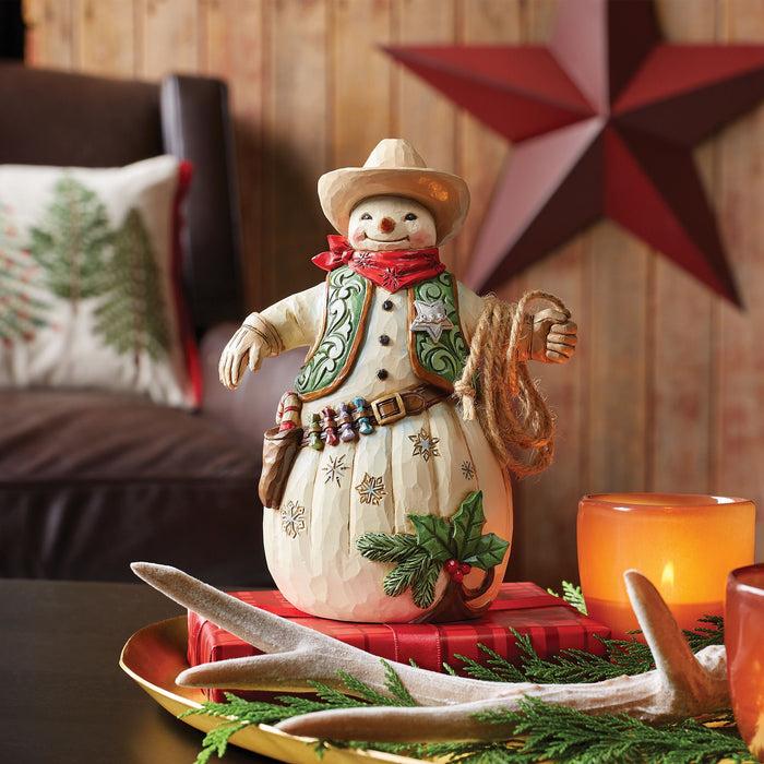 Endura Cowboy Snowman Figurine