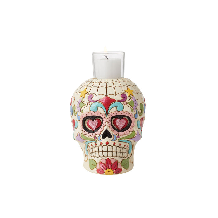 Endura Day Of Dead Skull Candleholder