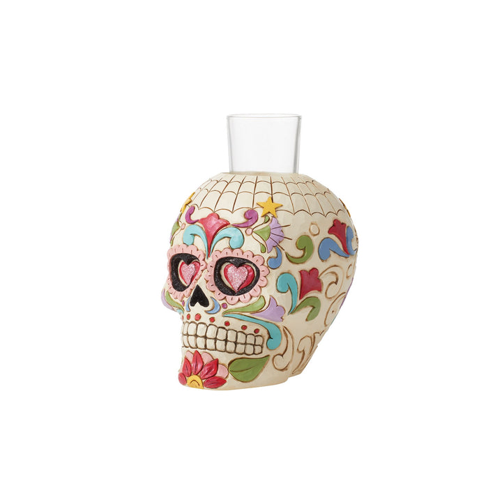 Endura Day Of Dead Skull Candleholder