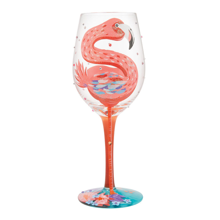 endura Fabulous Flamingos Wine Glass