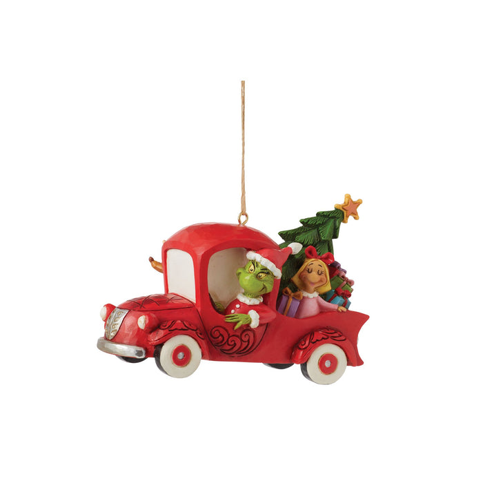 Endura Grinch In Red Truck Ornament