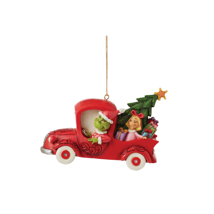 endura Grinch in Red Truck Ornament