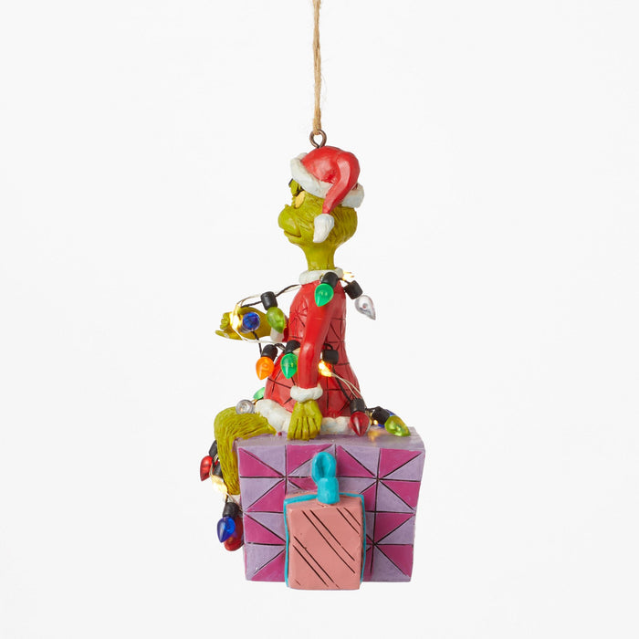 Endura Grinch On Present Ornament