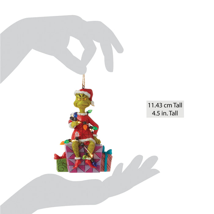 Endura Grinch On Present Ornament