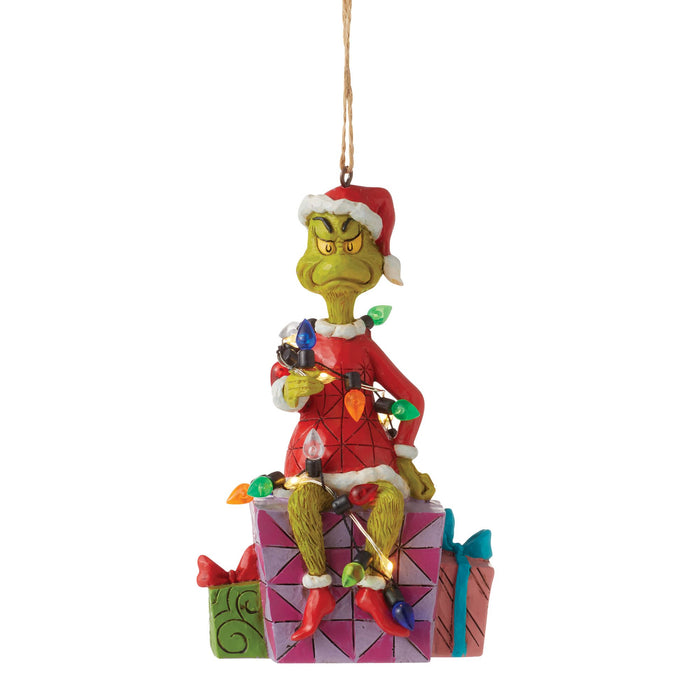 endura Grinch on Present Ornament