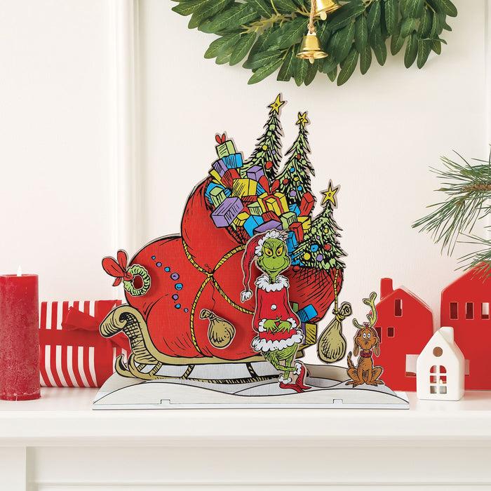 Endura Grinch Sleigh Mantle Decor