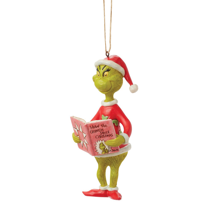 Endura Grinch With Book Ornament