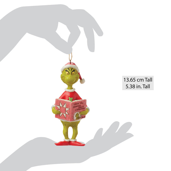 Endura Grinch With Book Ornament