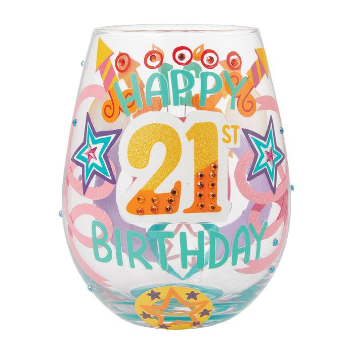 endura Happy 21st Stemless Wine Glass