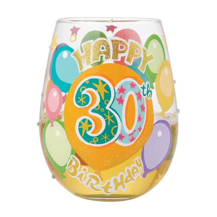 Endura Happy 30th Stemless Wine Glass