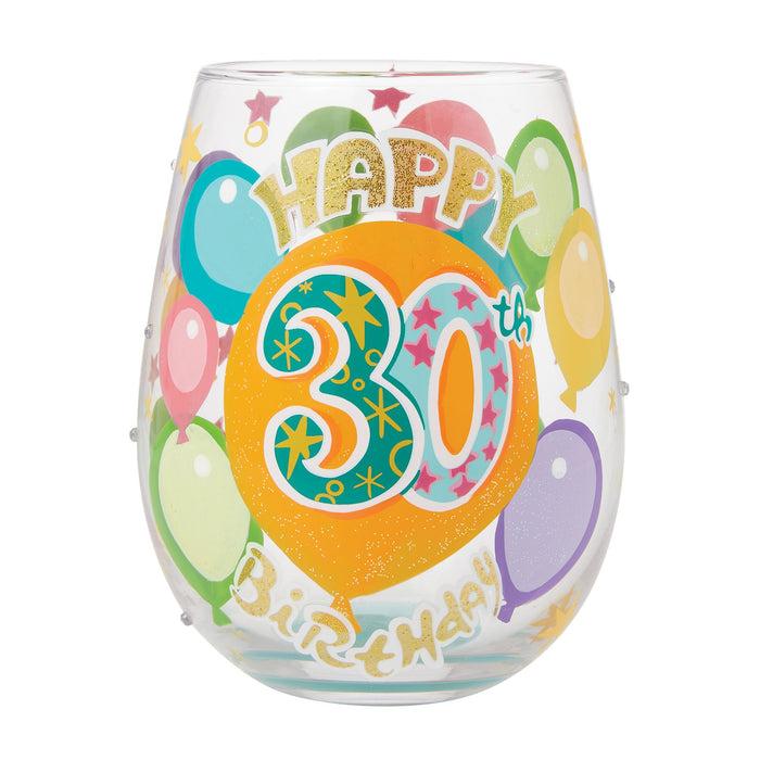 endura Happy 30th Stemless Wine Glass