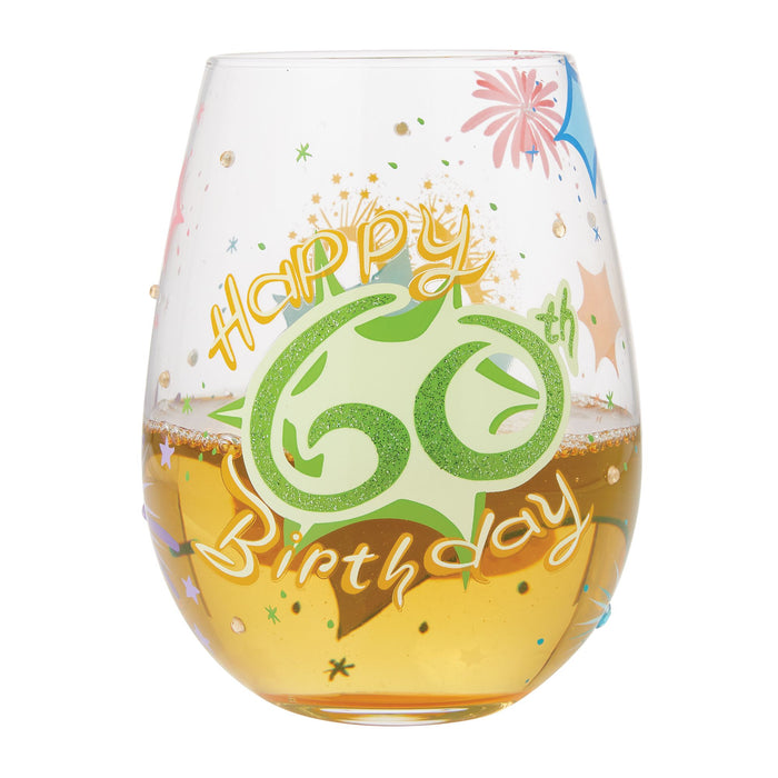 Endura Happy 60th Stemless Wine Glass