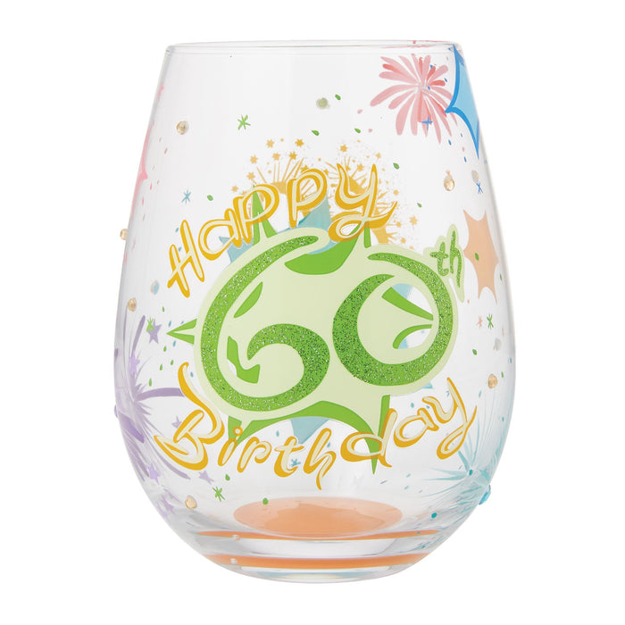 endura Happy 60th Stemless Wine Glass